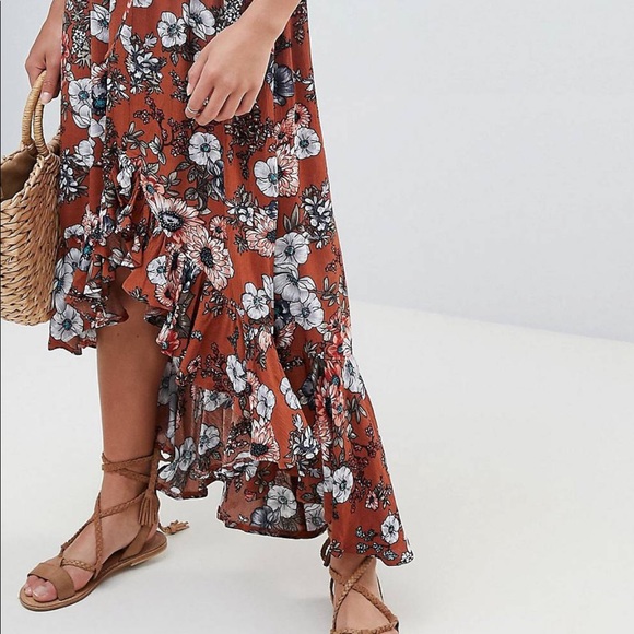 ASOS Petite Bardot Dress with High Low Hem - Picture 4 of 4